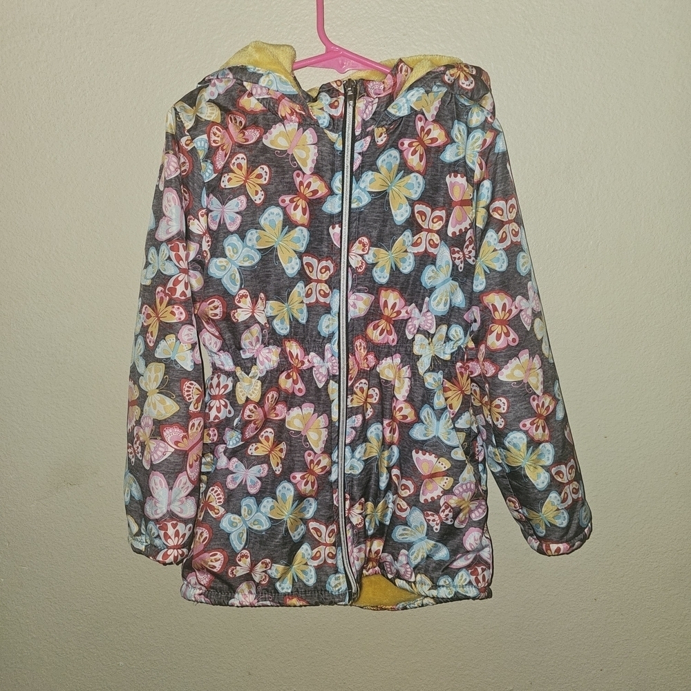 Penelope Mack Butterfly Print Raincoat with Yellow Interior - Picture 9 of 10